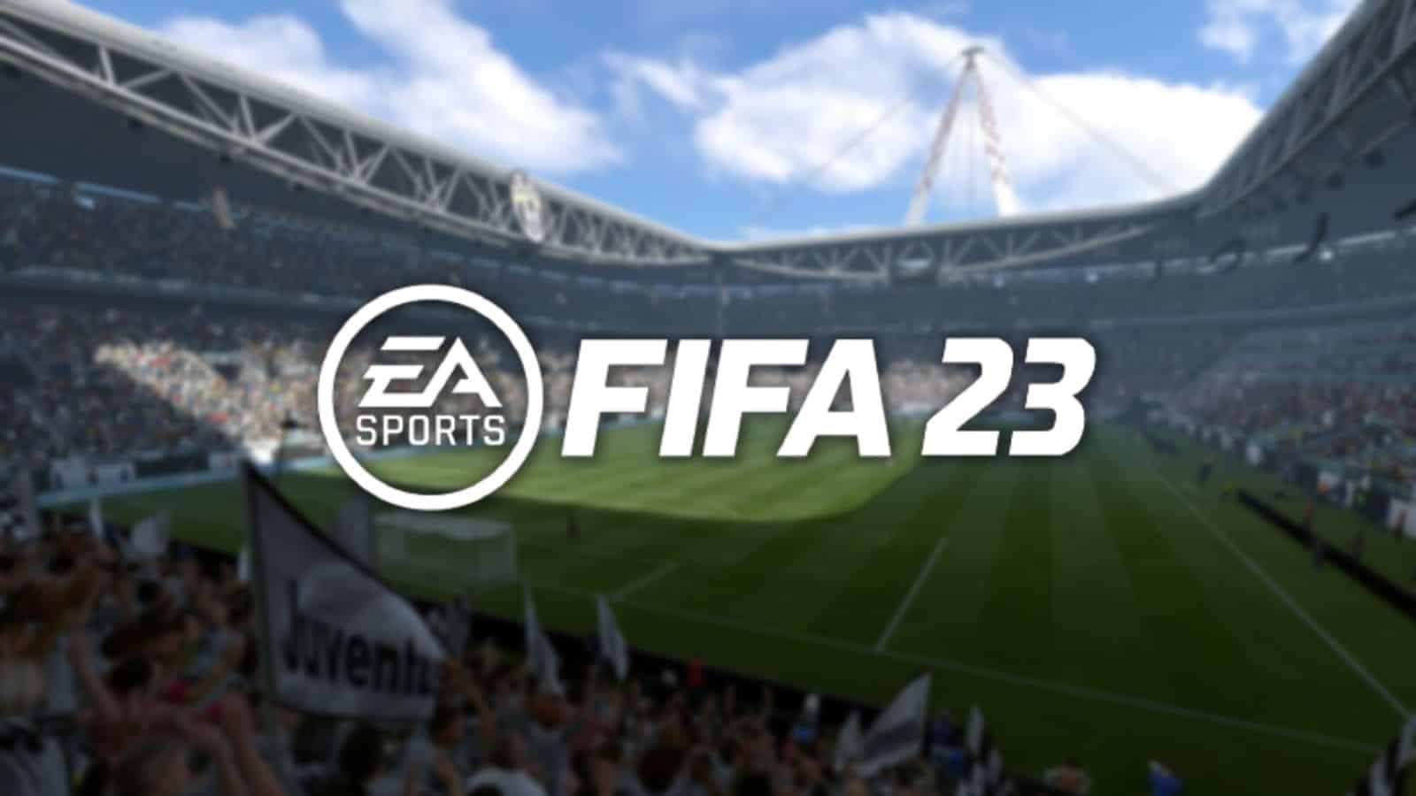 FIFA 23 logo with Juventus stadium