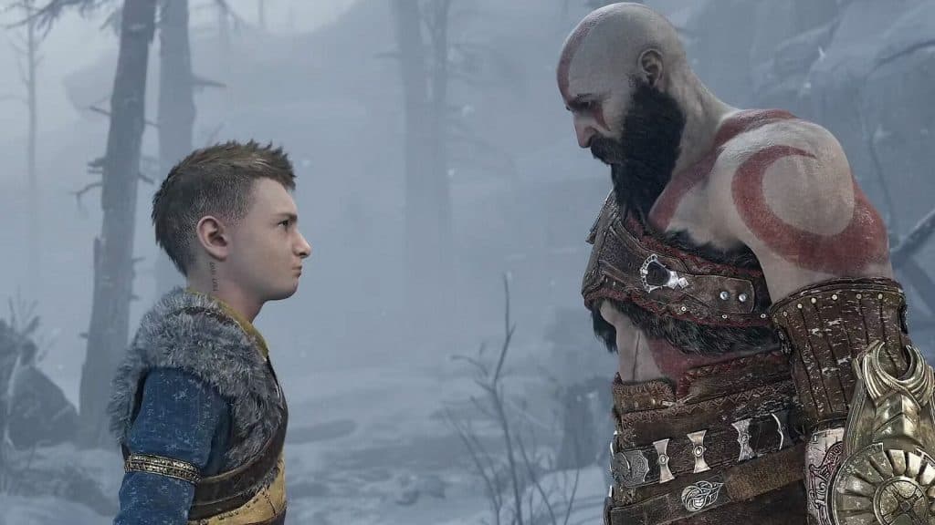 God of War Ragnarok delay rumors Kratos Atreus stare down