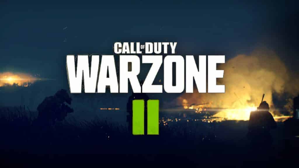 Warzone 2 logo on fire background