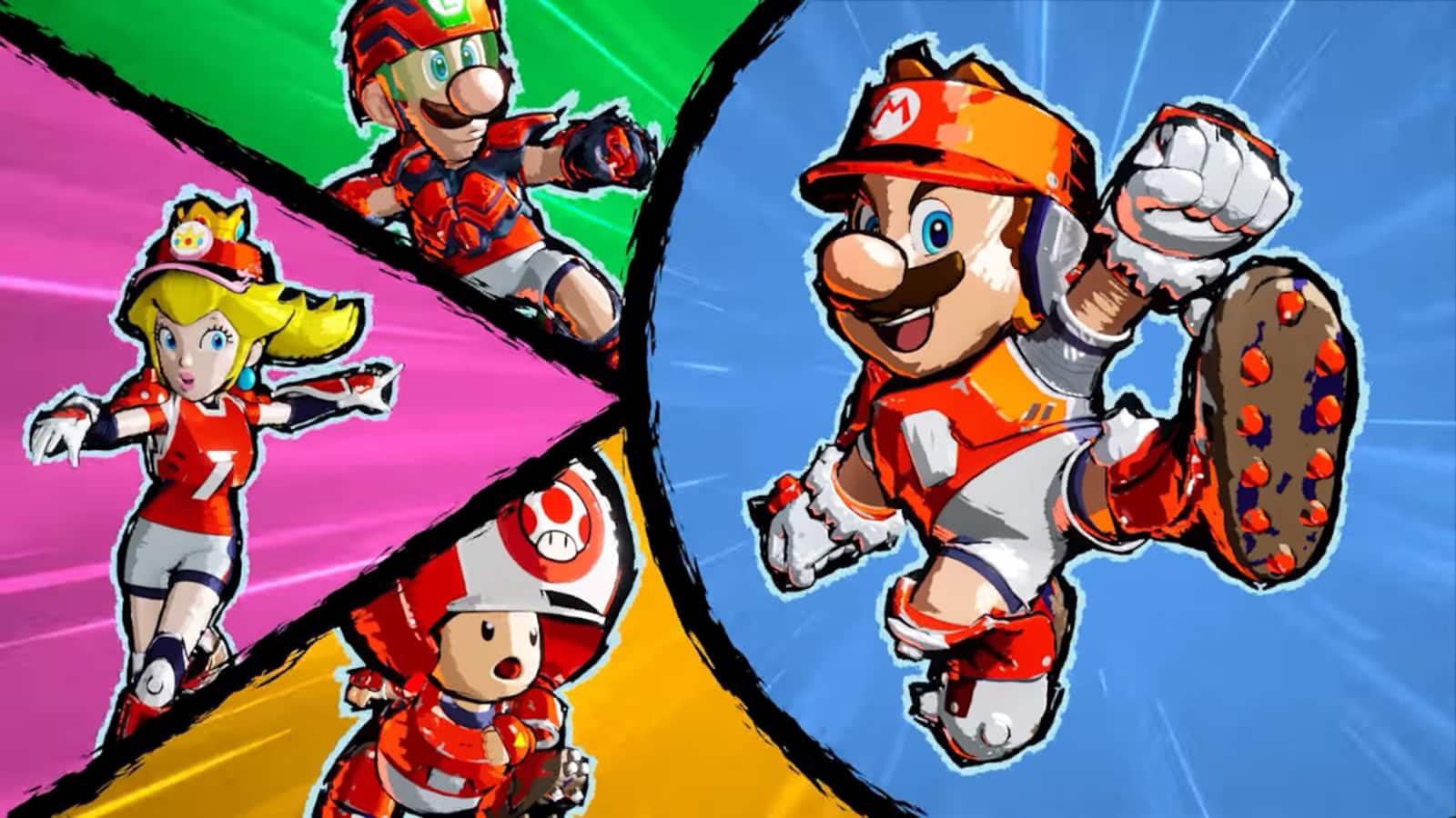 Four characters in Mario Strikers Battle League