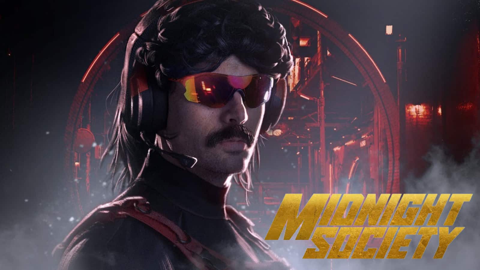 Dr Disrespect with the midnight society logo