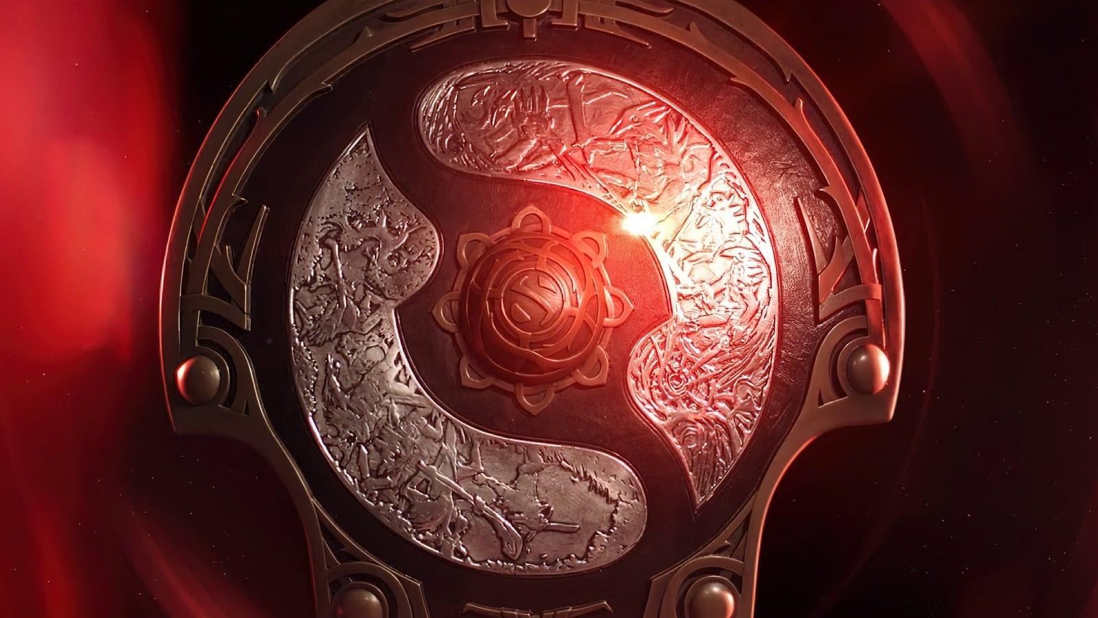 cover art for the trophy of TI11 Dota 2 championship.
