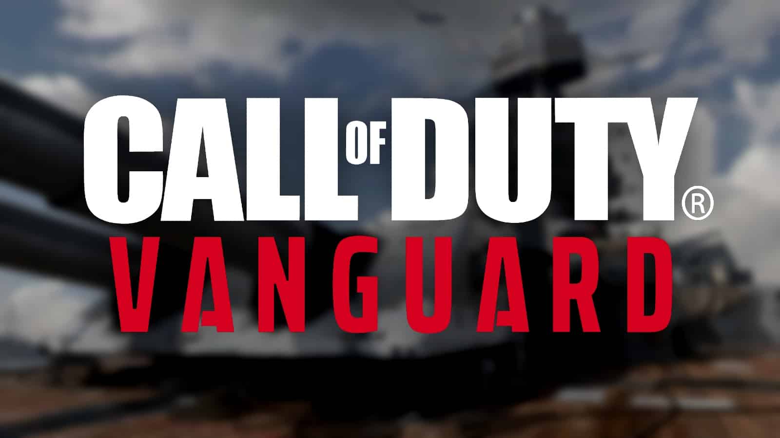 cod vanguard logo with blurred background of uss texas