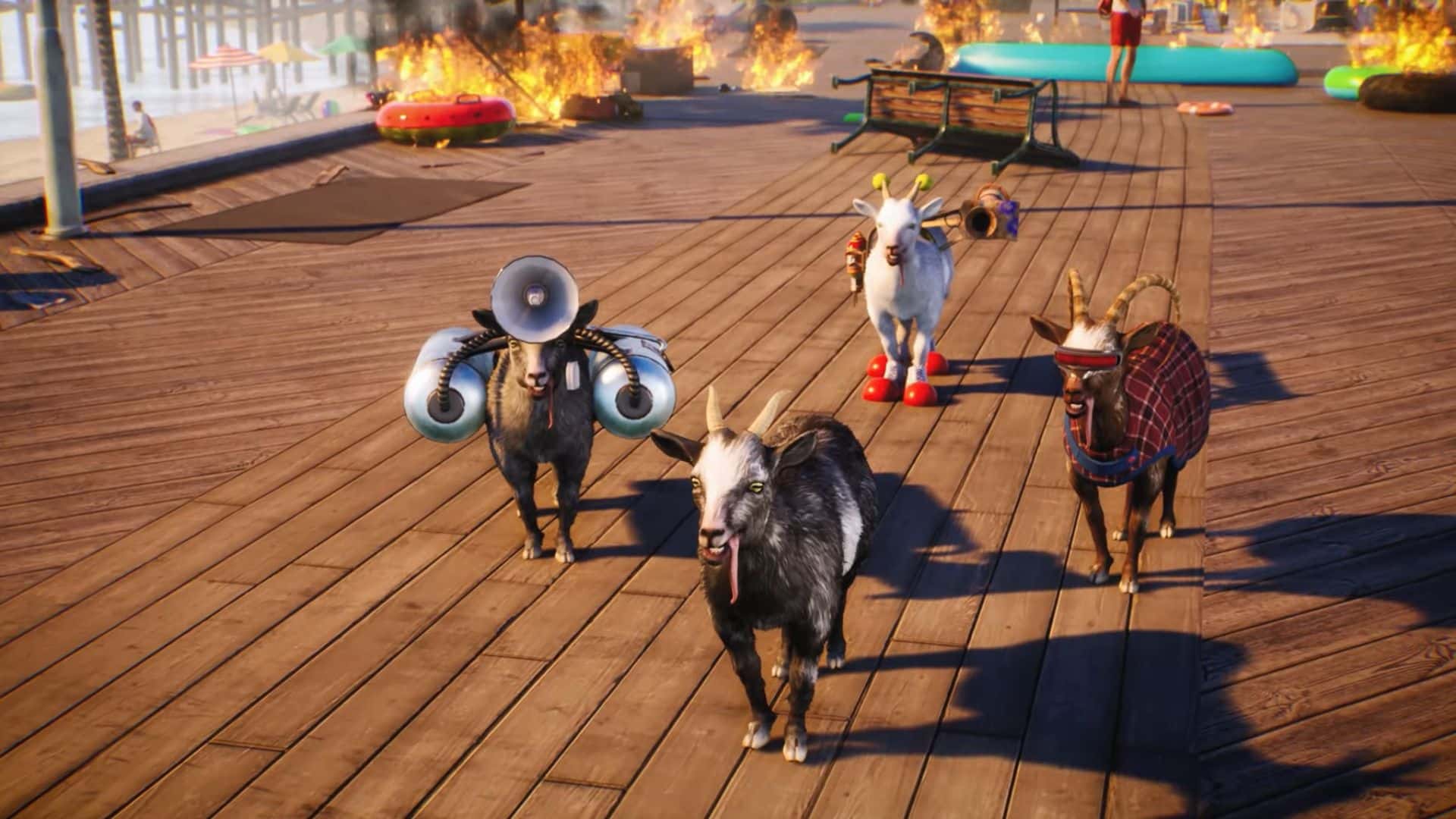 goats on pier in goat simulator 3