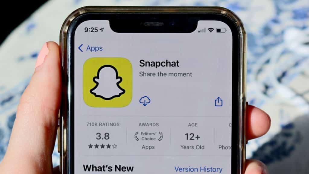 Snapchat logo on an iPhone