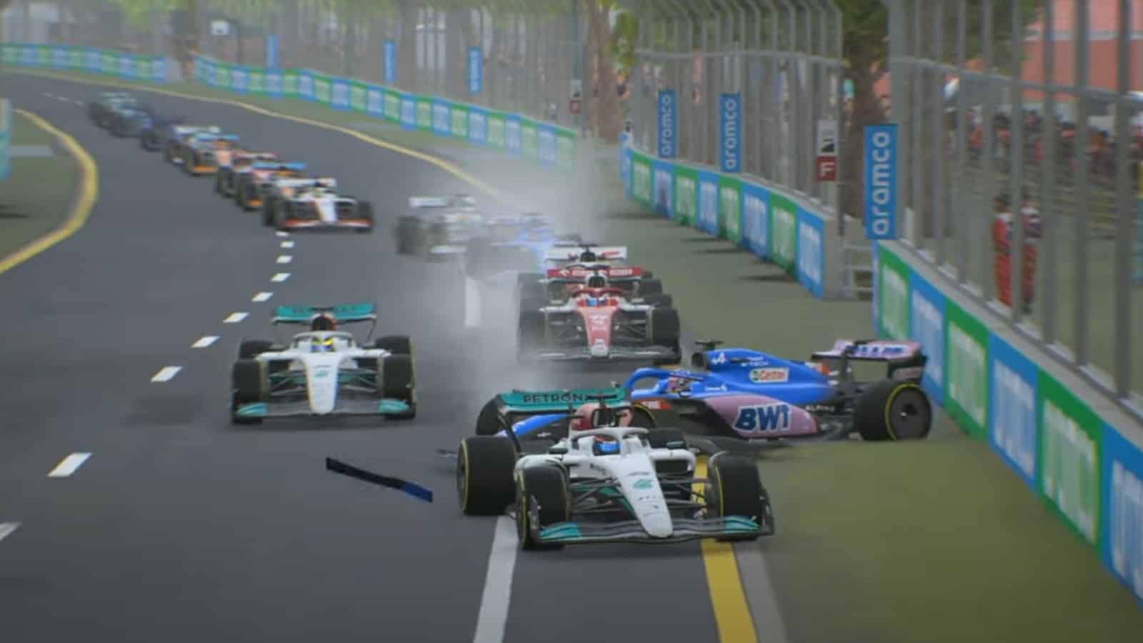 A wreck in F1 Manager 2022