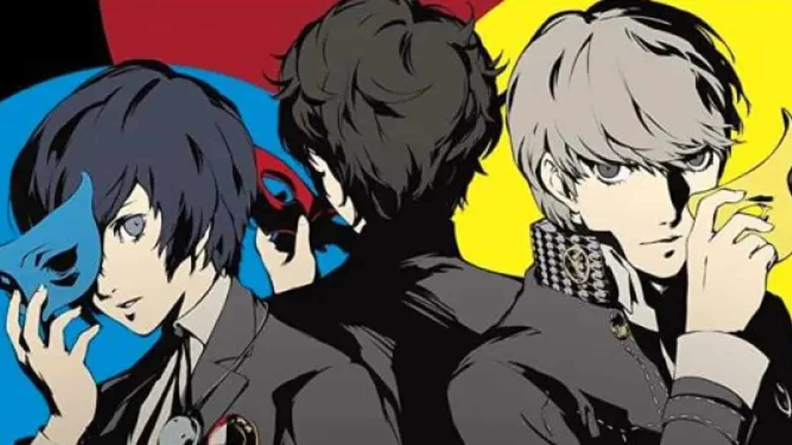 An image of Persona 3, 4 and 5 Royale's protagonists featured in the Xbox and Nintendo Switch releases