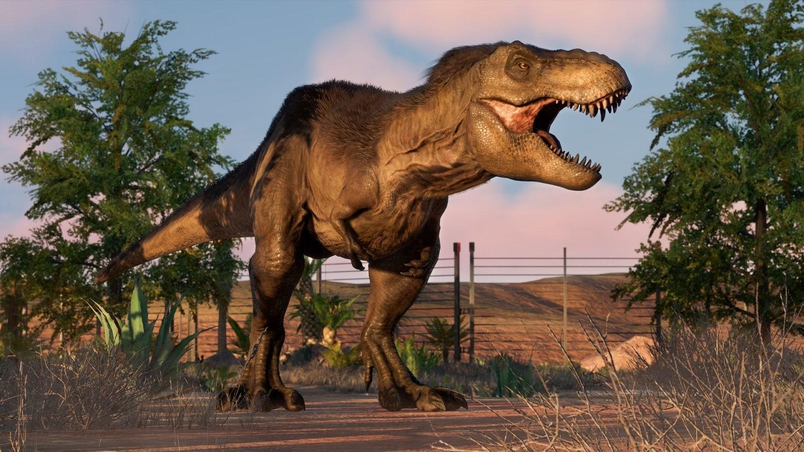 A dinosaur in Jurassic World Evolution 2