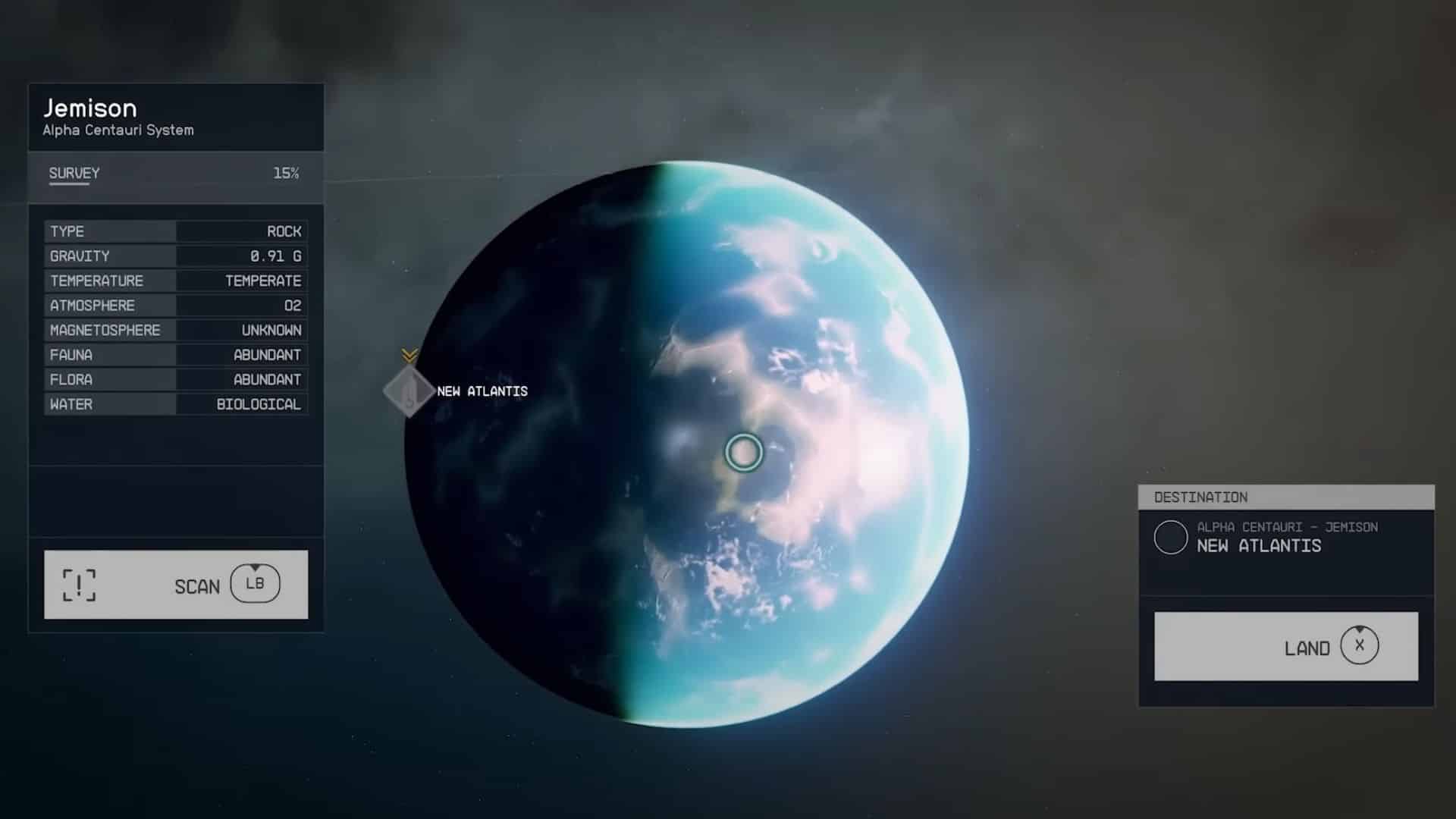 information on a planet in starfield