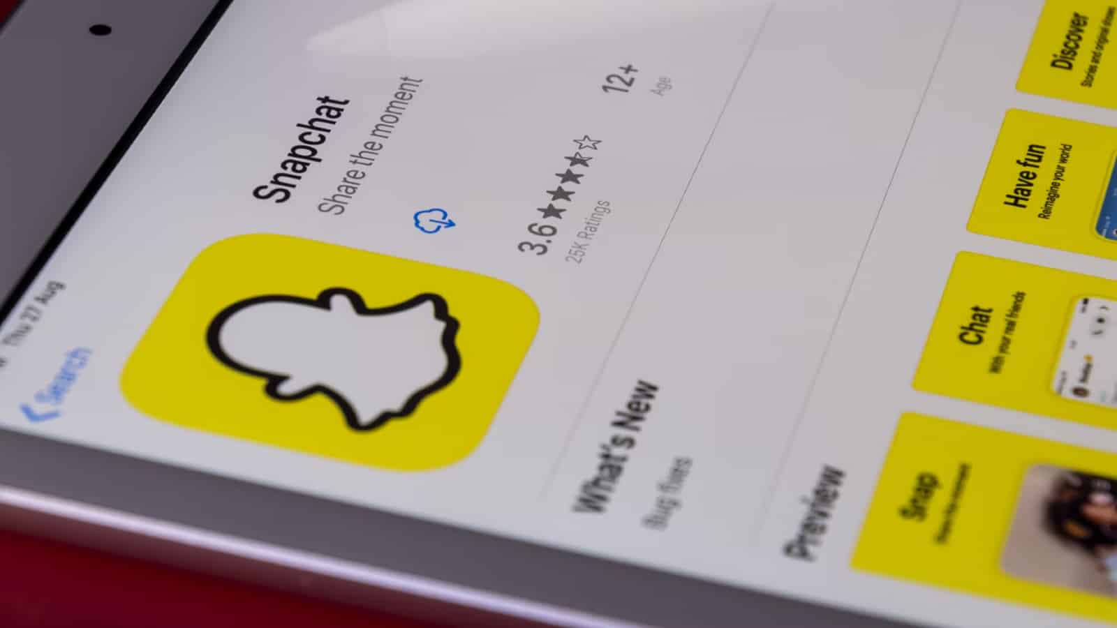 Snapchat logo on device