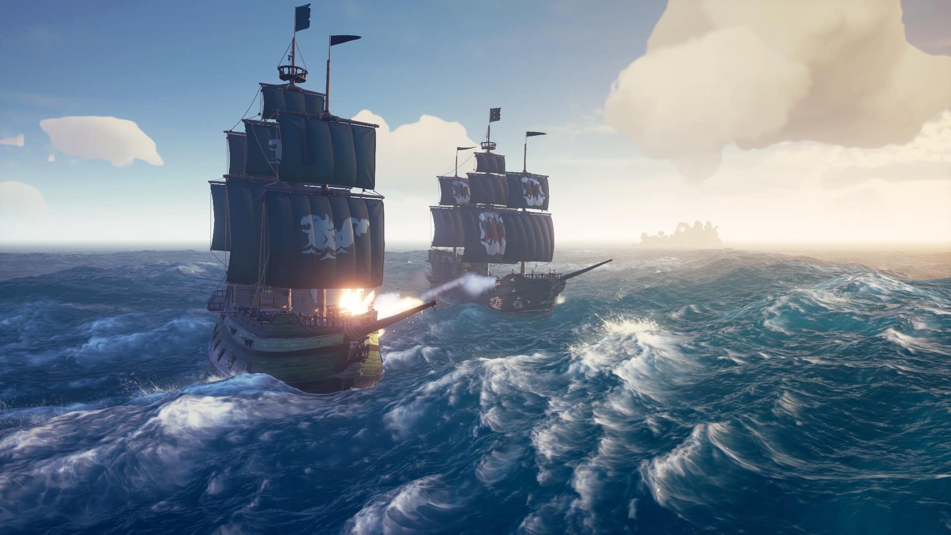 sea of thieves two ships sailing together