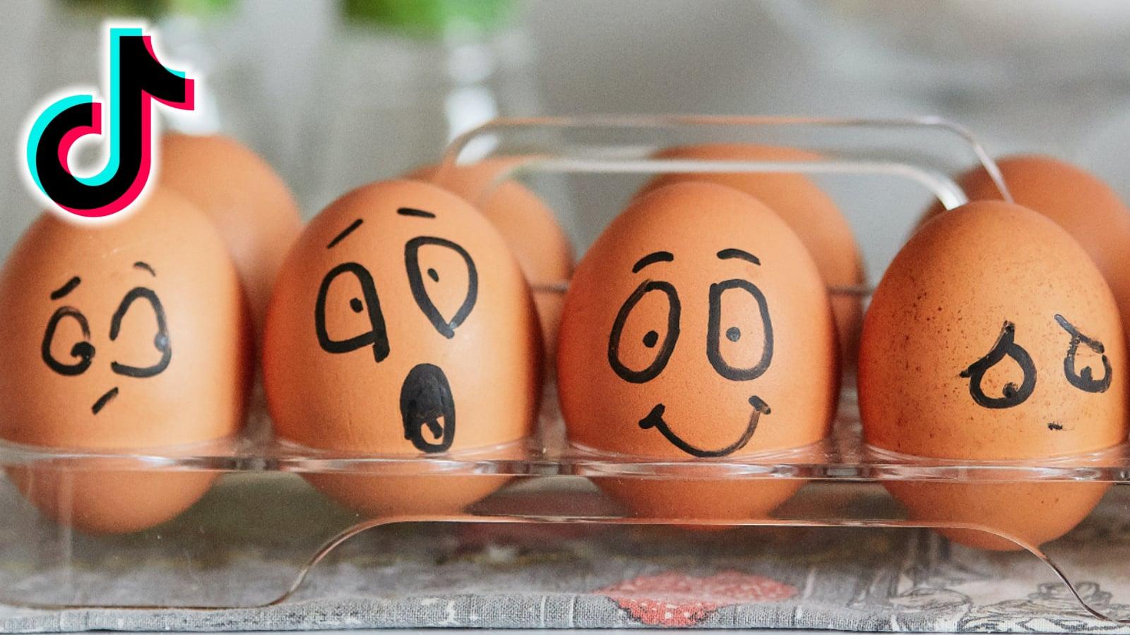 Eggs with faces on them