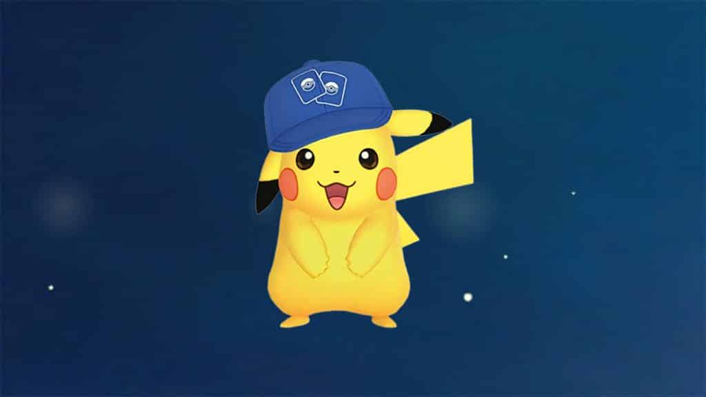 Pikachu TCG Hat appearing in the Pokemon GO Spotlight Hour