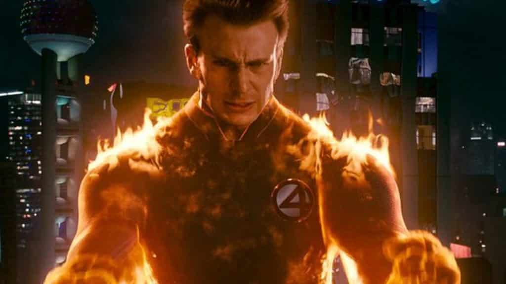 An image of Chris Evans as the human torch in fantastic four