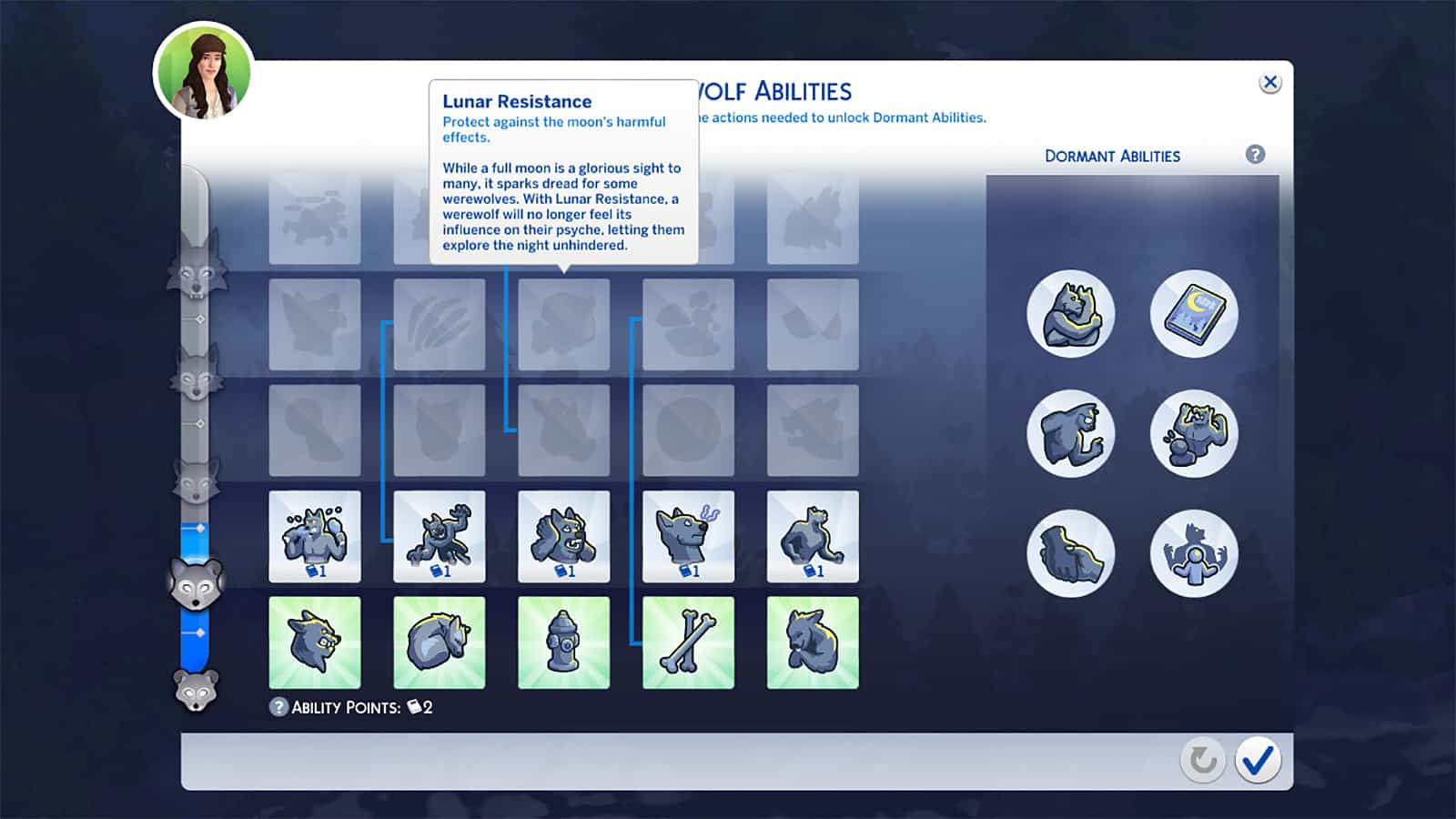Werewolf abilities in The Sims 4
