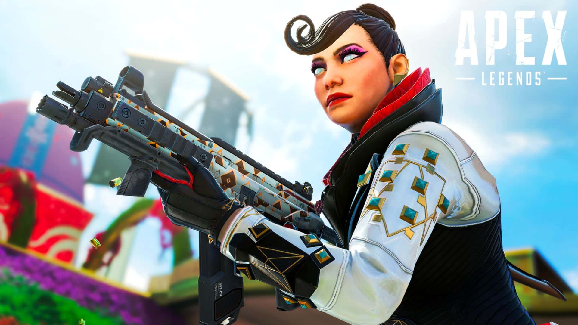 Wraith in Apex Legends with white and black skin