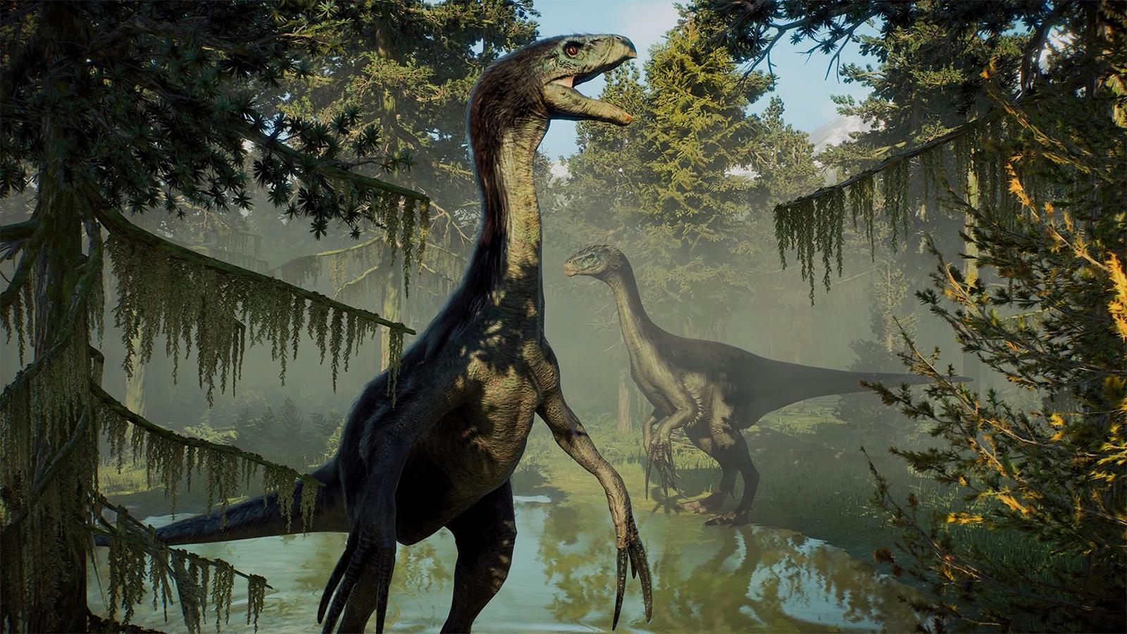 A Therizinosaurus in Jurassic World Evolution 2