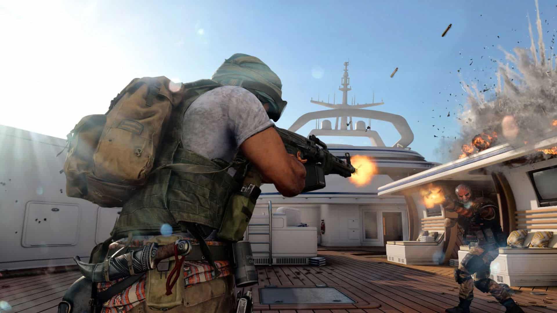 player firing gun in hijacked map in cod cold war