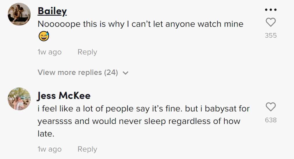 tiktok babysitting comments 2