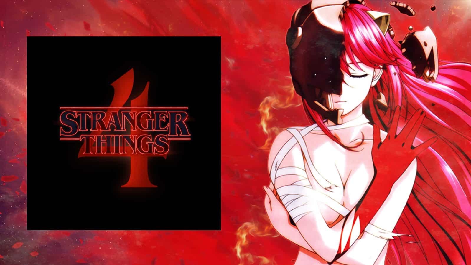 lucy from elfen lied and the stranger things logo