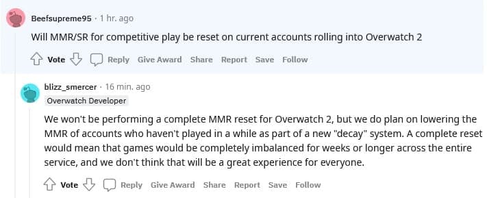 Overwatch 2 MMR reset