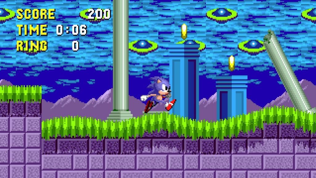 sonic collecting rings in marble zone in sonic 1