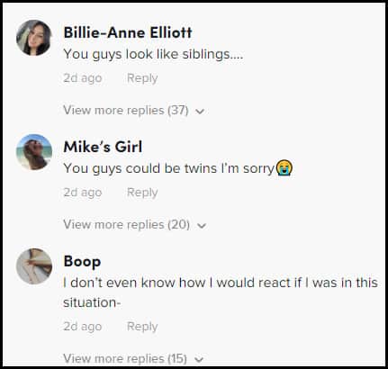 Carley and Mercedes TikTok comments about possibly being related