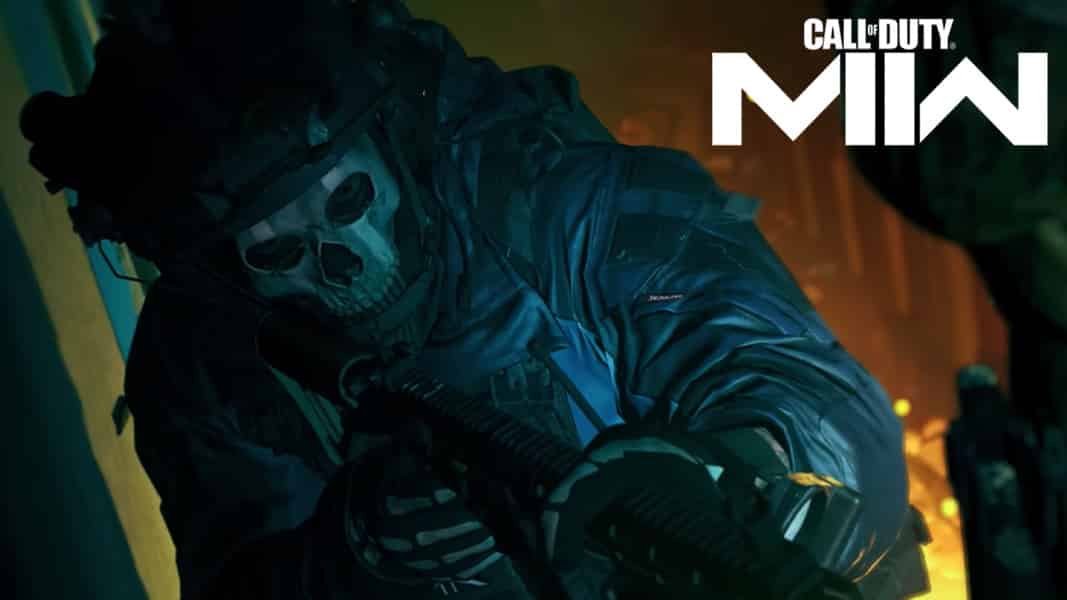 Modern Warfare 2 Ghost next to MWII logo