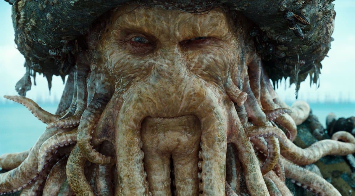 Bill Nighy's Davy Jones with all of his CGI tentacles in Pirates of the Caribbean: Dead Man's Chest.