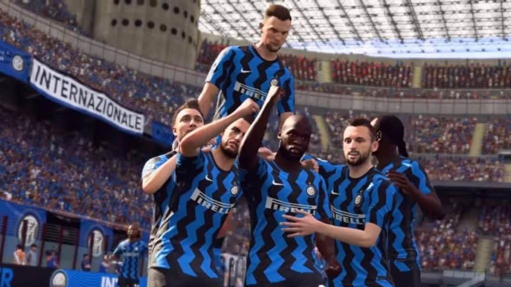 Inter Milan players celebrating in FIFA
