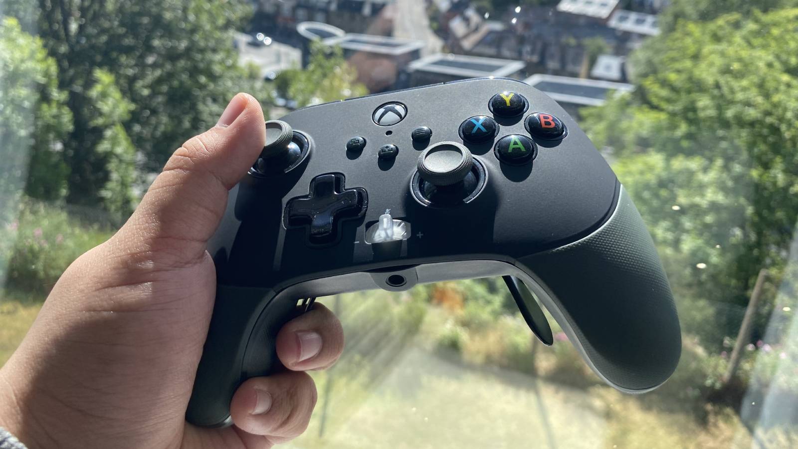 The PowerA Fusion Pro 2 Wired controller in-hand