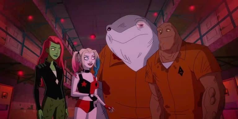 harley quinn, king shark, poison ivy and clayface in prison