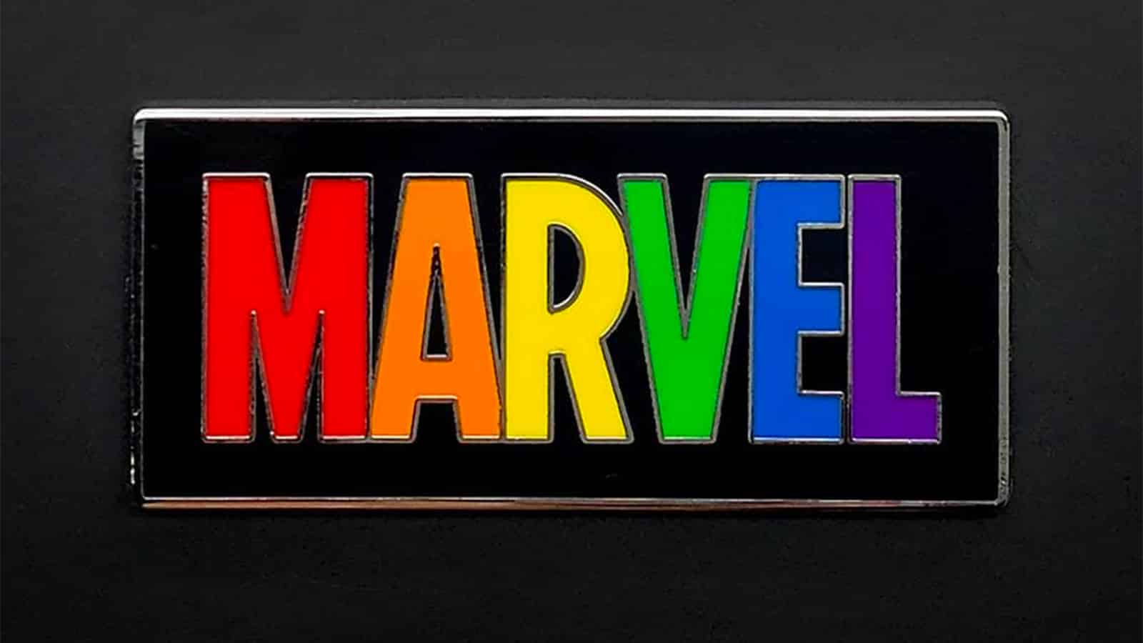 An LGBTQ+ Marvel badge