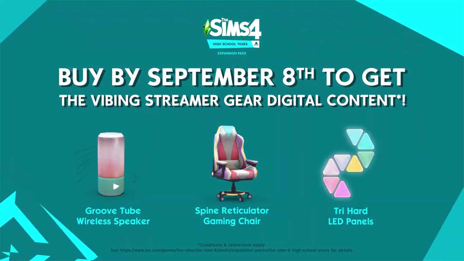 The Sims 4 Vibing Streamer Gear set for High School Years Expansion Pack