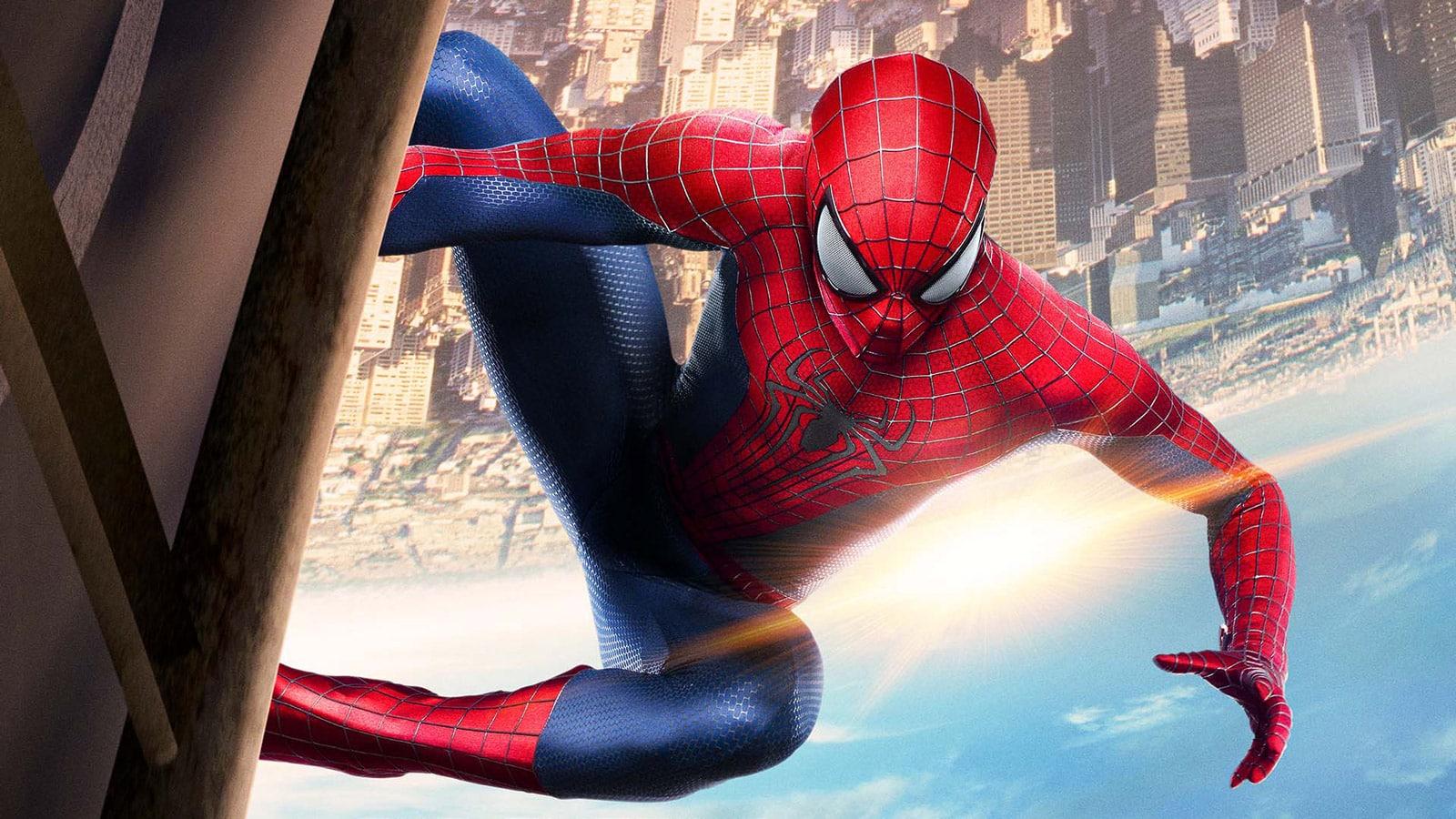 the amazing spider-man over the city