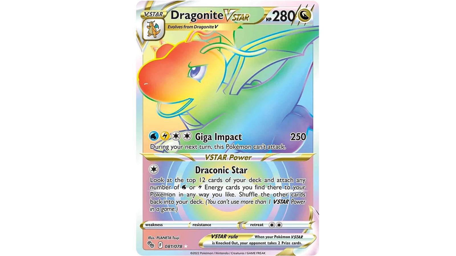 Dragonite VSTAR Rainbow Rare card