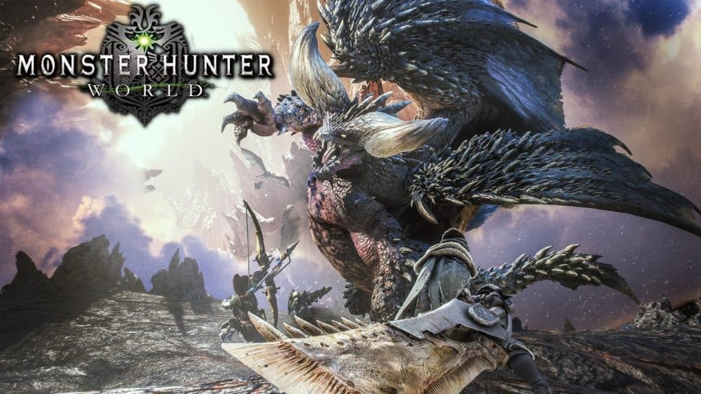 Monster Hunter: World hunter fighting Nergigante