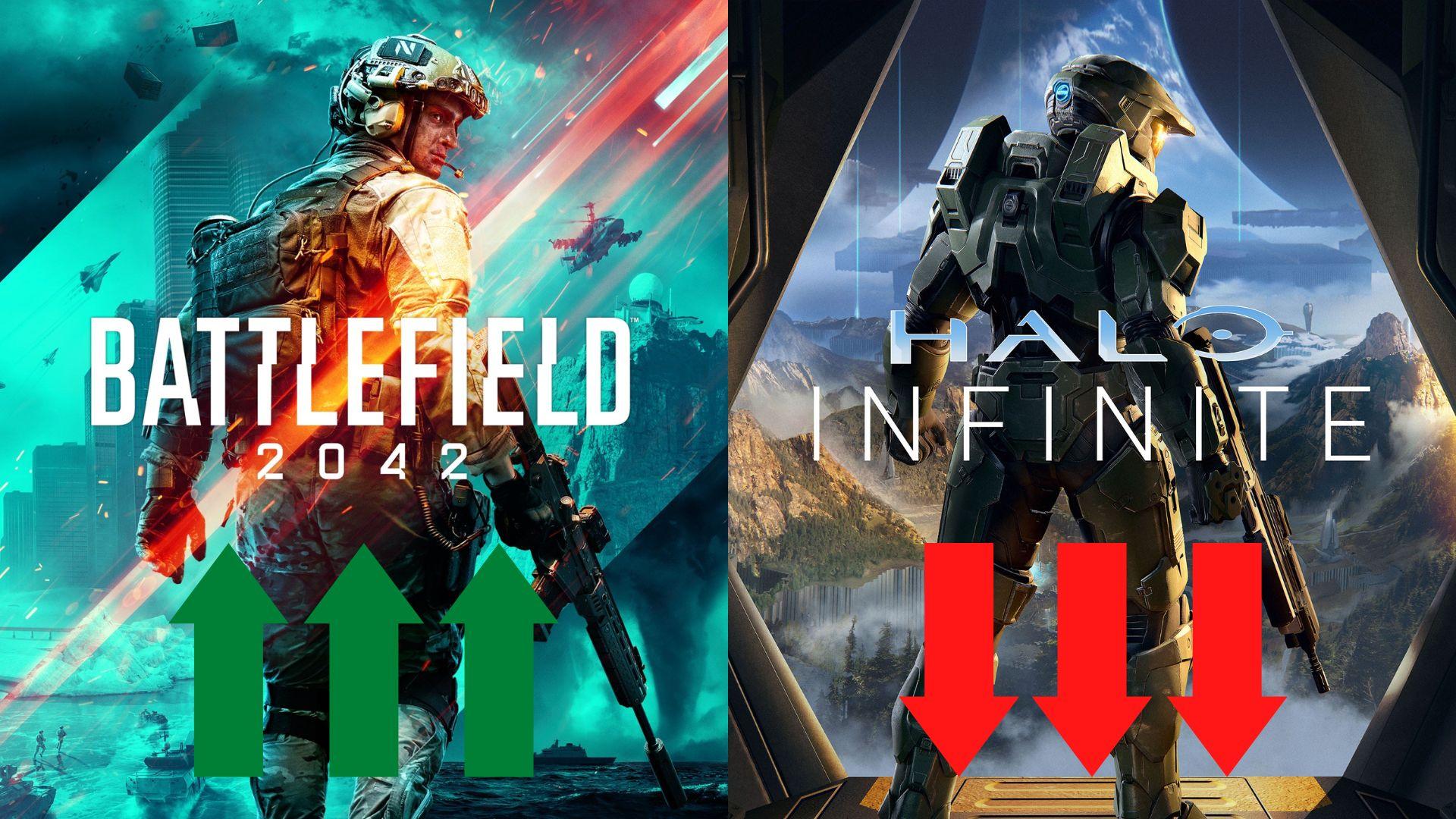 battlefield 2042 and halo infinite cover art