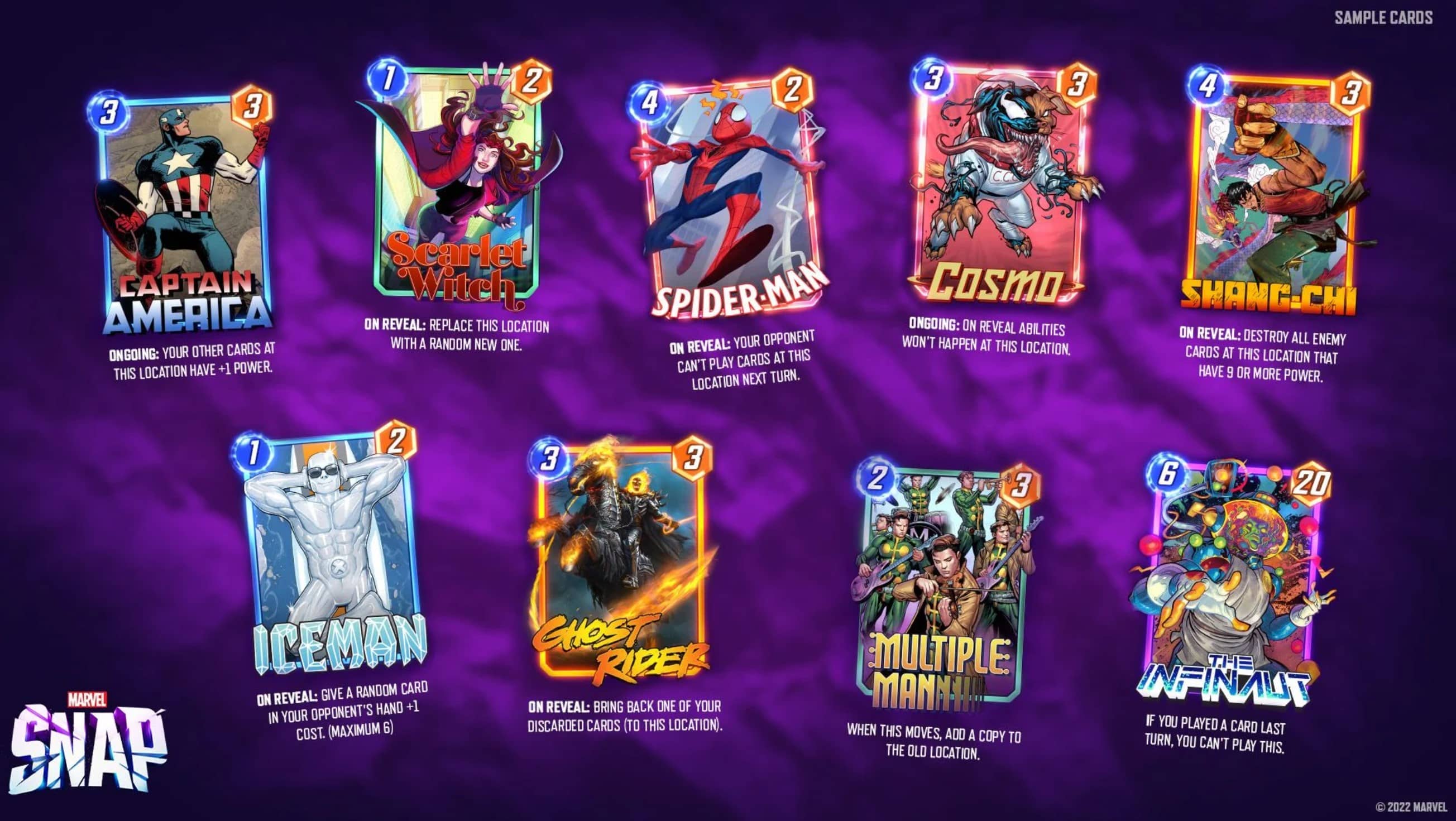 Cards in Marvel Snap