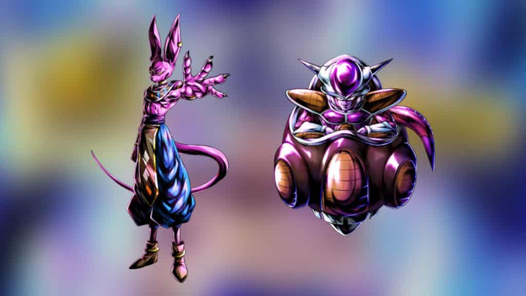 an image of Beerus and Frieza in Dragon Ball Legends