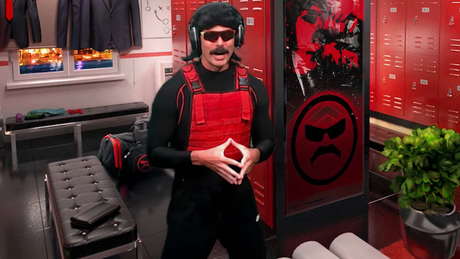 Dr Disrespect on virtual background.