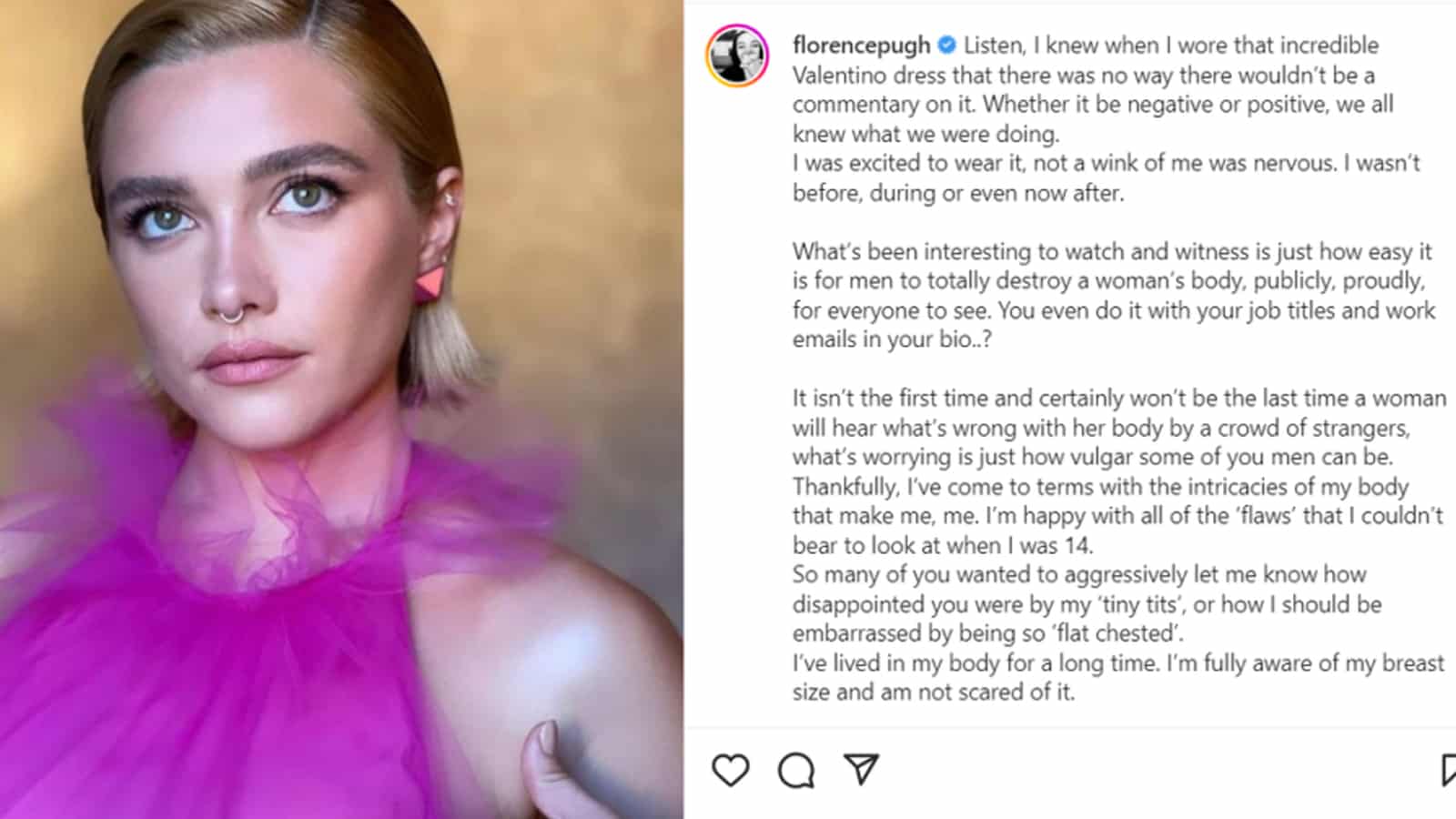 an image of florence pugh on instagram
