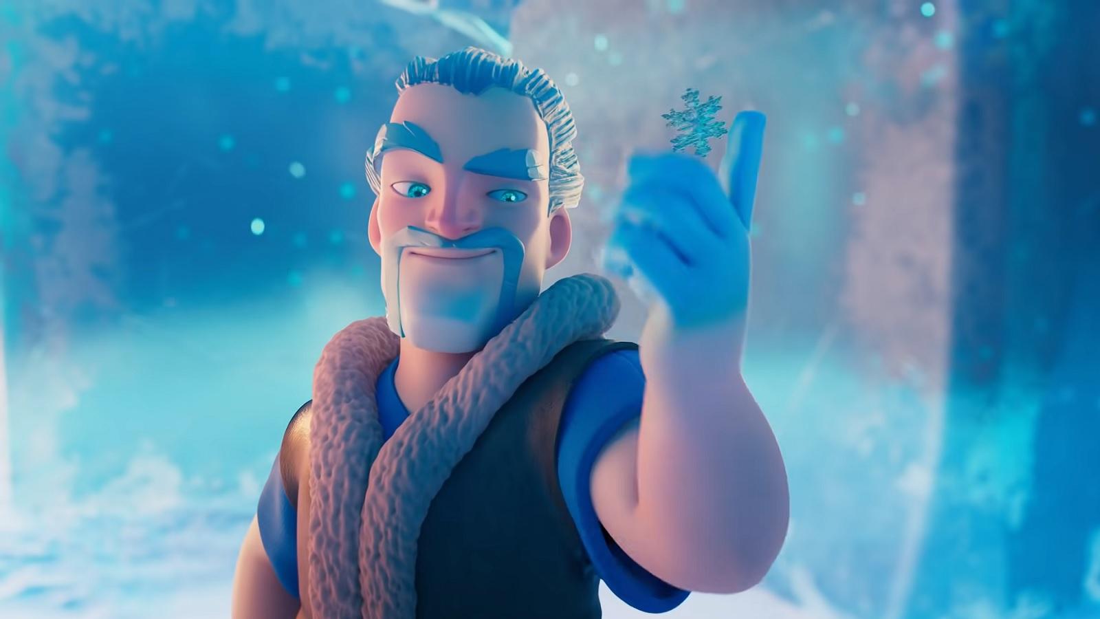 cover art featuring the ice wizard in Clash Royale