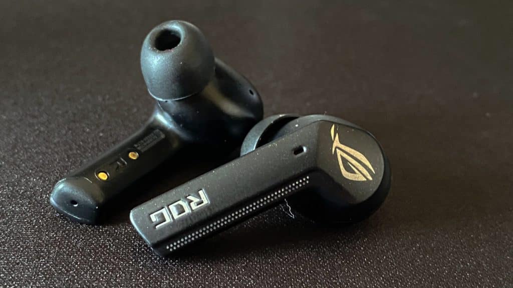 ASUS ROG Cetra Earbuds side by side
