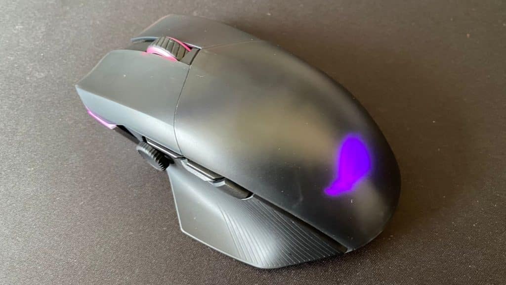 ASUS ROG Chakram X gaming mouse turned on