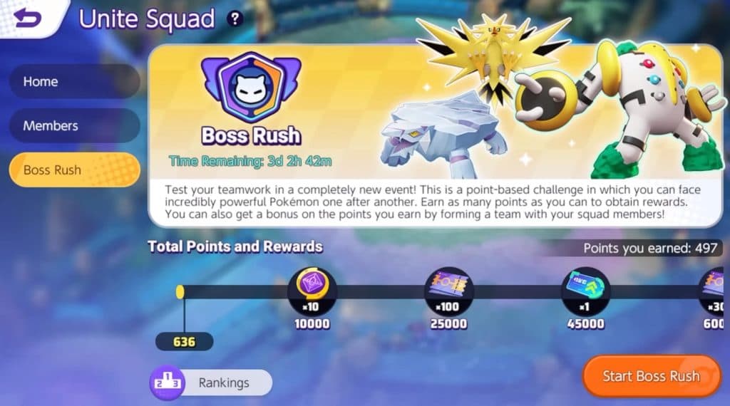 pokemon unite boss rush mode