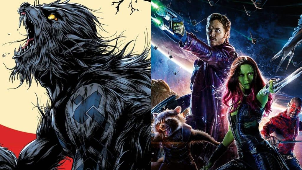 Images from the Werewolf by Night comic and Guardians of the Galaxy