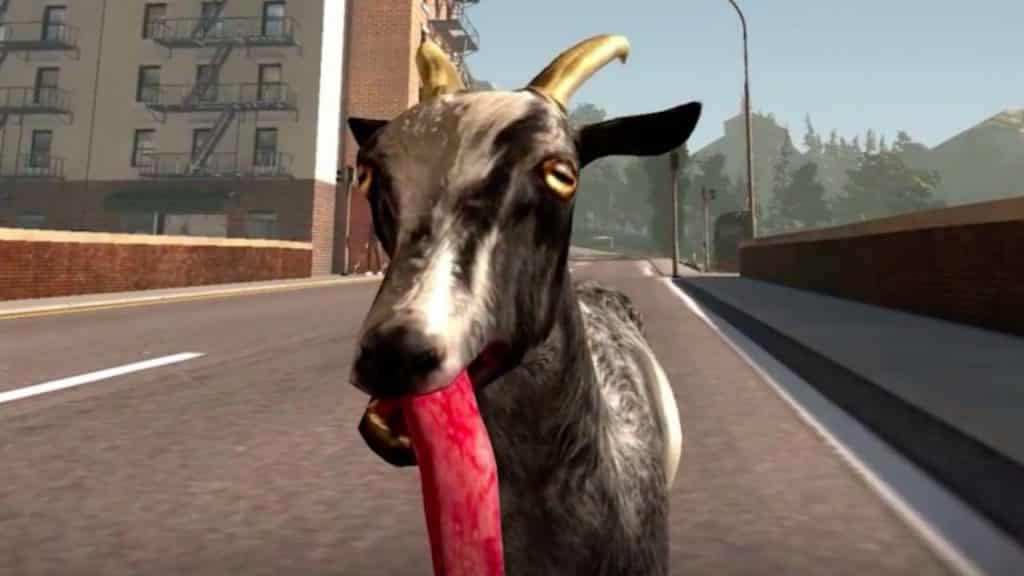 goat with tongue out in goat simulator