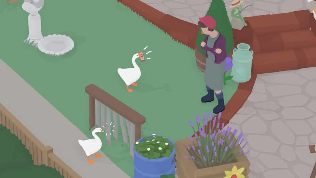 geese honking at people in untitled goose game