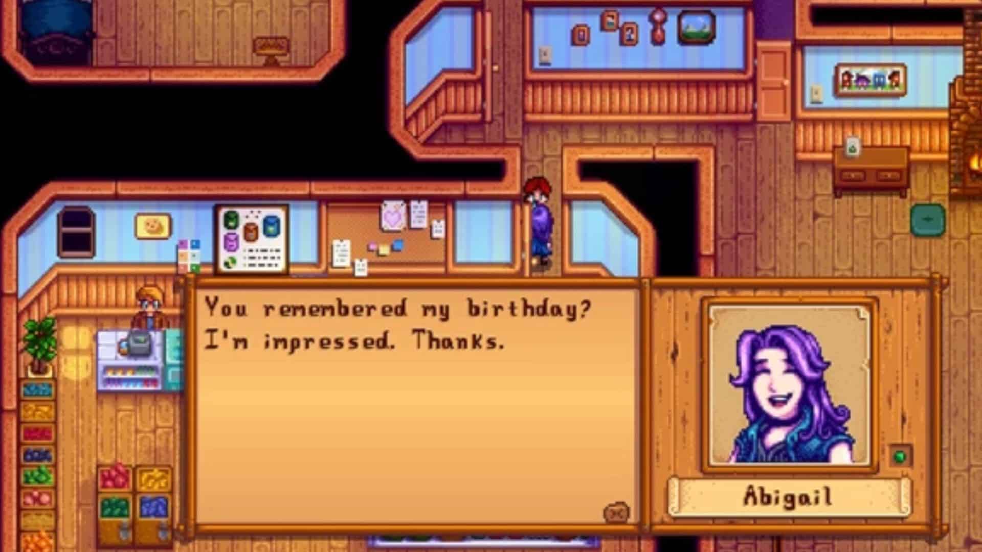 Giving a gift to Abigail on her birthday